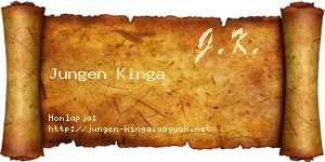 Jungen Kinga névjegykártya